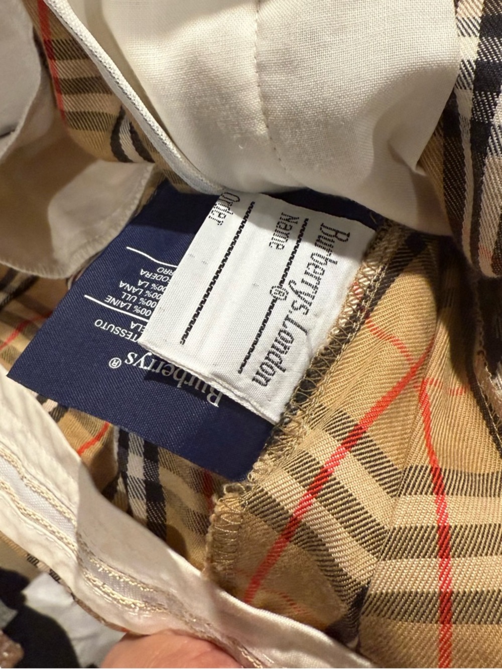 Vintage Burberry Beige Plaid Chinos with Signature Check - Picture 4 of 5